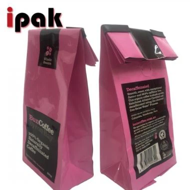 Yan köşebent alüminyum folyo kahve çekirdeği çanta Vanalı